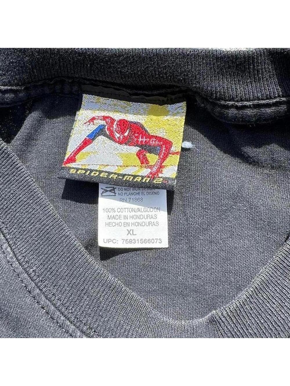 2004 Spider-Man 2 Black "Web Slinger" Tee XL Rare VTG Vintage - Picture 3 of 4